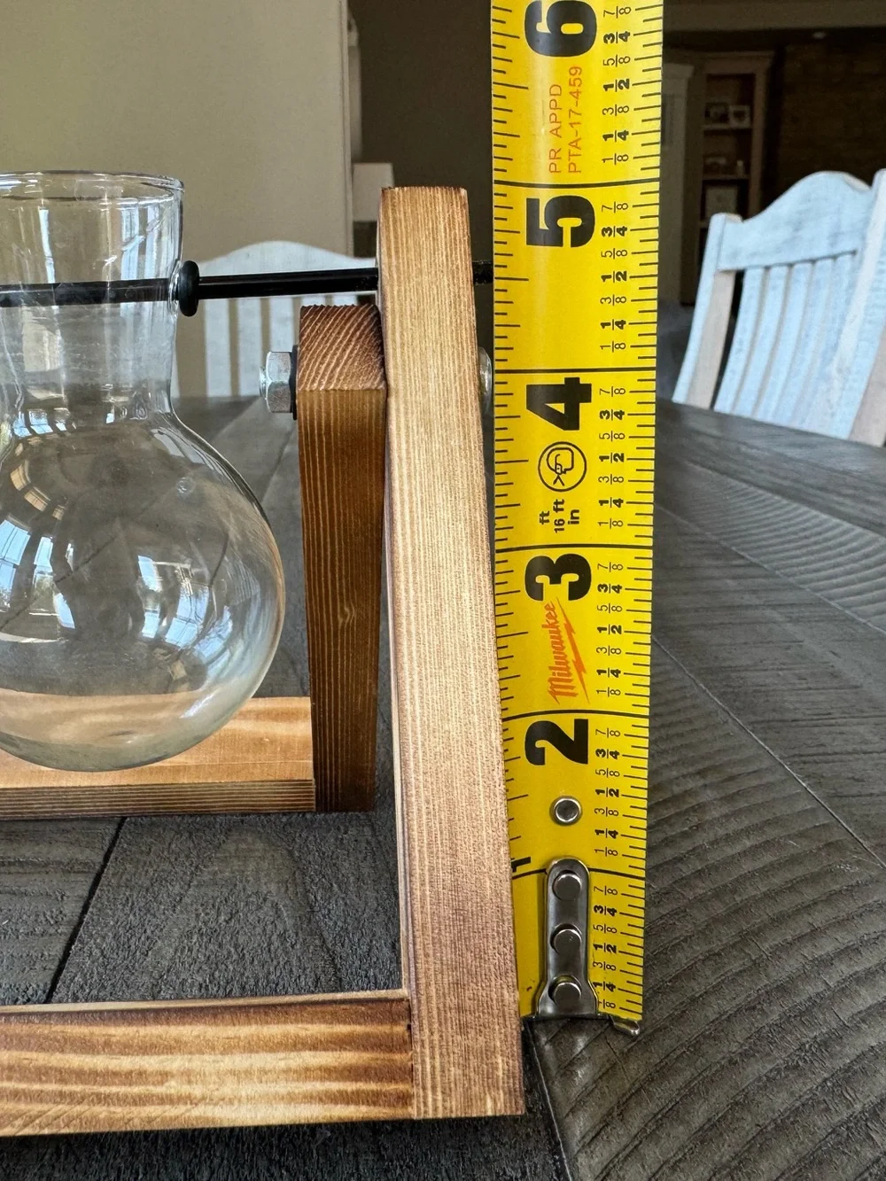 Retro Desktop Plant Terrarium Wooden 3-Vase Farmhouse Tabletop Centerpiece